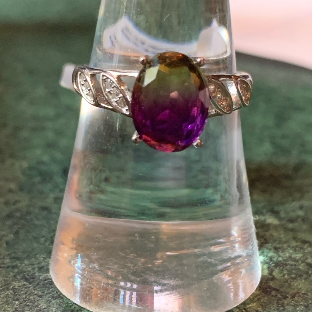 Sunset Amertrine Ring .925 Stirling Sliver